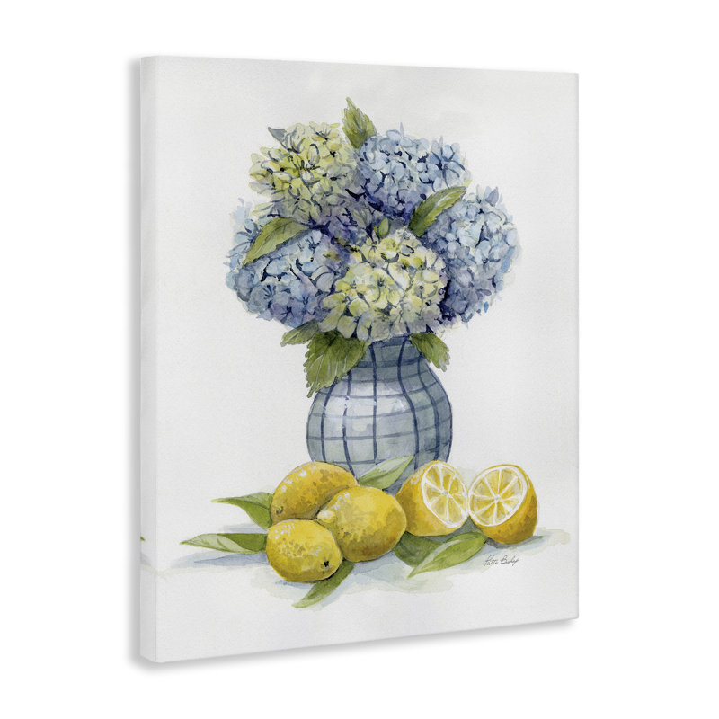 Hydrangées et toile grappe de citron, design par Patti Bishop, H 30 po x l 24 po