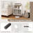 Record Player Stand w/Charging Station 5 Storage Compartments Anti-toppling Kits-1941090319