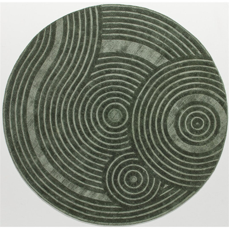 Solid Colour Hand Loomed Area Rug, Round 200cm