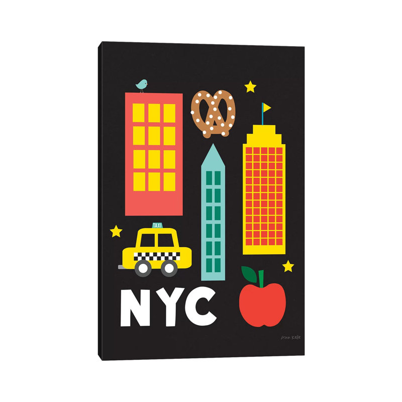 City Fun NYC by Ann Kelle - Wrapped Canvas Print, 30.48 cm H x 45.72 cm W