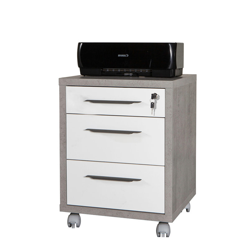 Disegno 3 -Drawer Mobile File Cabinet, Grey/White