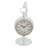 Coastal Roman Numeral Metal Quartz Movement / Crystal Tabletop Clock in Silver