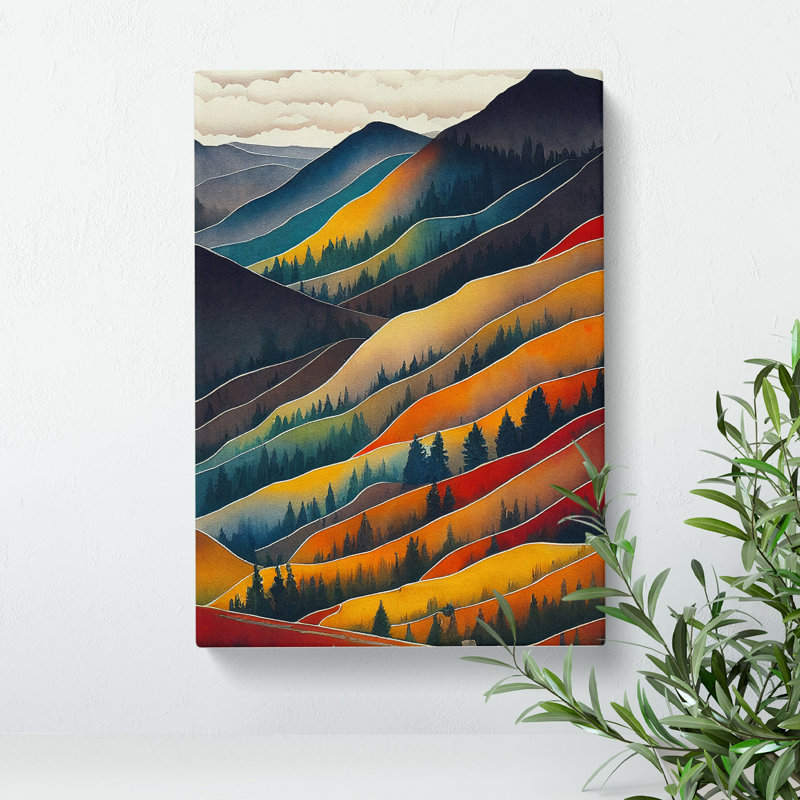 Mountain Landscape Painting No.6 - Wrapped Canvas Print, 50cm H x 35cm W x 3cm D