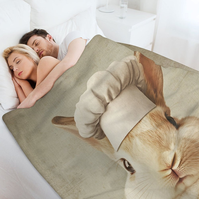 Jeté en flanelle de luxe Bunny Chef, 40 po x 50 po
