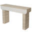 Table d'entrée 47,2 po rectangulaire beige et jaune, console avec deux tiroirs cachés, idéale pour l'entrée et le salon, table à assemblage rapide et facile, surface surdimensionnée moderne, surface généreuse