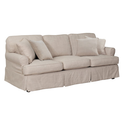 Pike 85" Rolled Arm Slipcovered Sofa with Reversible Cushions
