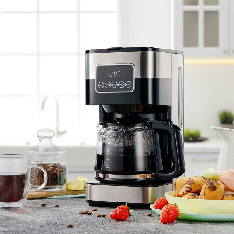 Nbarthome 10-Cup Coffee Maker,  Silver