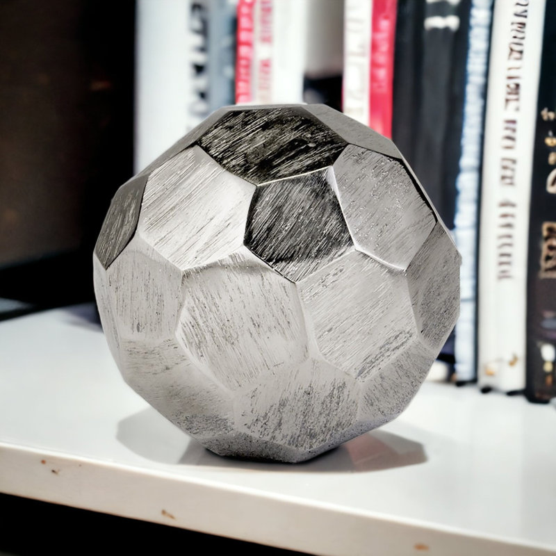 Akram 4" Silver Rough Hewn Faceted Sphere