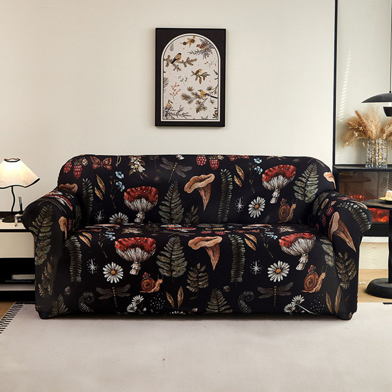 Housse extensible pour canapé Woodland Mushroom Botanical, H 40 po x l 55 po x P 39 po