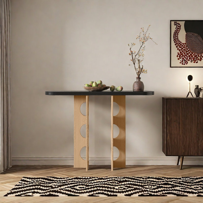 Console Modern Minimalist, H 33,46 po x l 47,24 po x P 13,78 po, Bois naturel