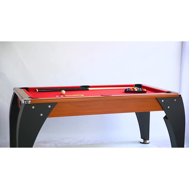 Stark 66" Brown MDF Billiard Pool Table with Red Felt