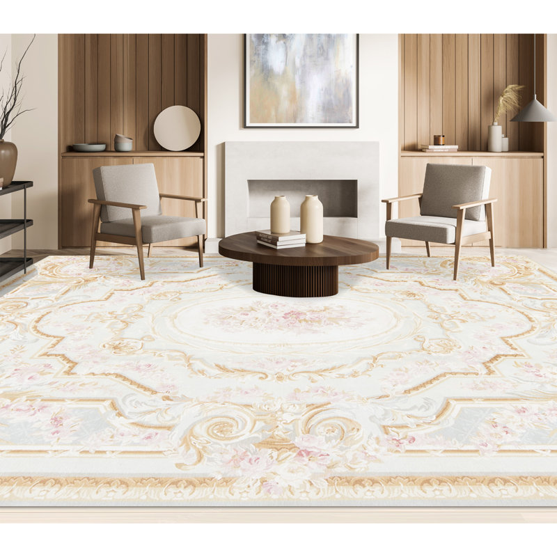 Hand-Knotted High-Quality Green and Gold Area Rug