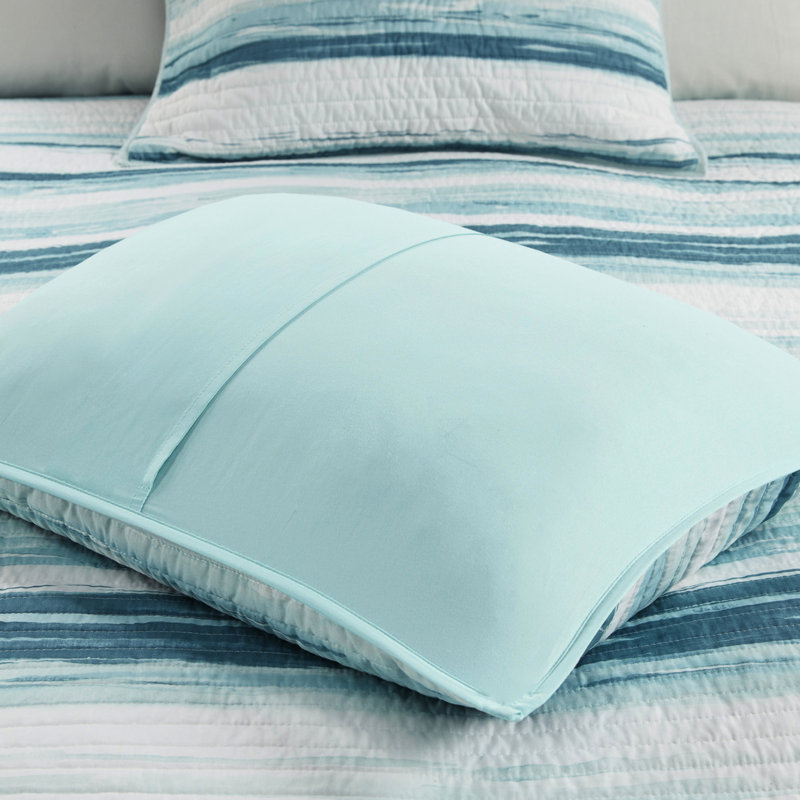 Courtepointe très grand / très grand avec coussins décoratifs - 100% pour chambre à coucher, Aqua