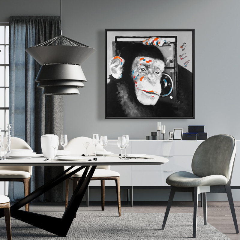 «Monkey Listening To Radio» sur toile