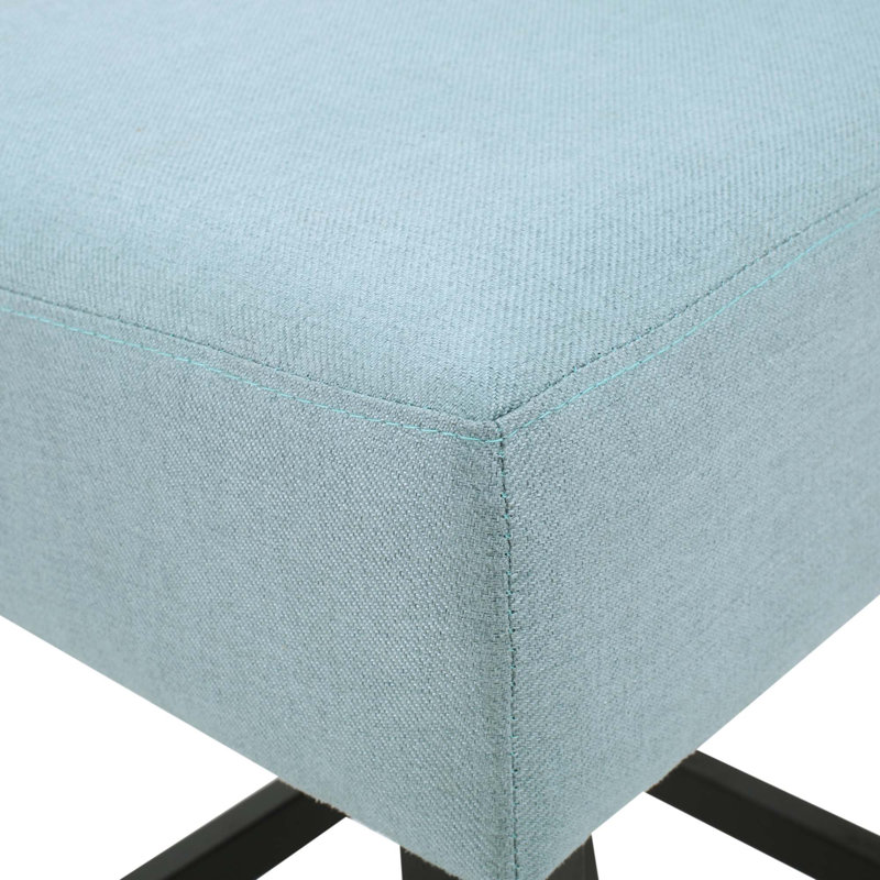 Tabouret de comptoir rembourré avec structure en bois massif, ensemble de 2, Bleu