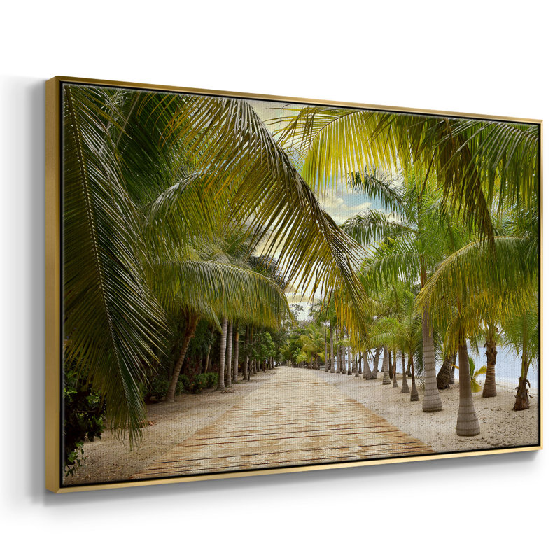 Tropical Walkway, reproduction d'art sur toile, H 17 po x l 25 po x P 2 po, Or