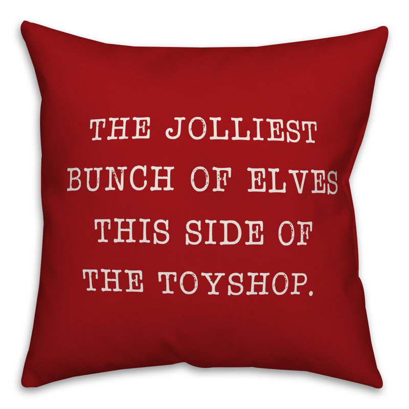  Housse de coussin Jollmost Bunch of Elves, 16 po x 1 po, Rouge, Polyester/ Bourre en polyester