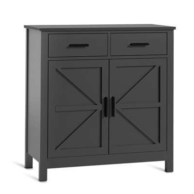 Kitchen Storage Cabinet, Modern Farmhouse Buffet Cabinet with Storage, Coffee Bar with 2 Drawers and 2 Doors, Floor Sideboard Buffet for Living Room,