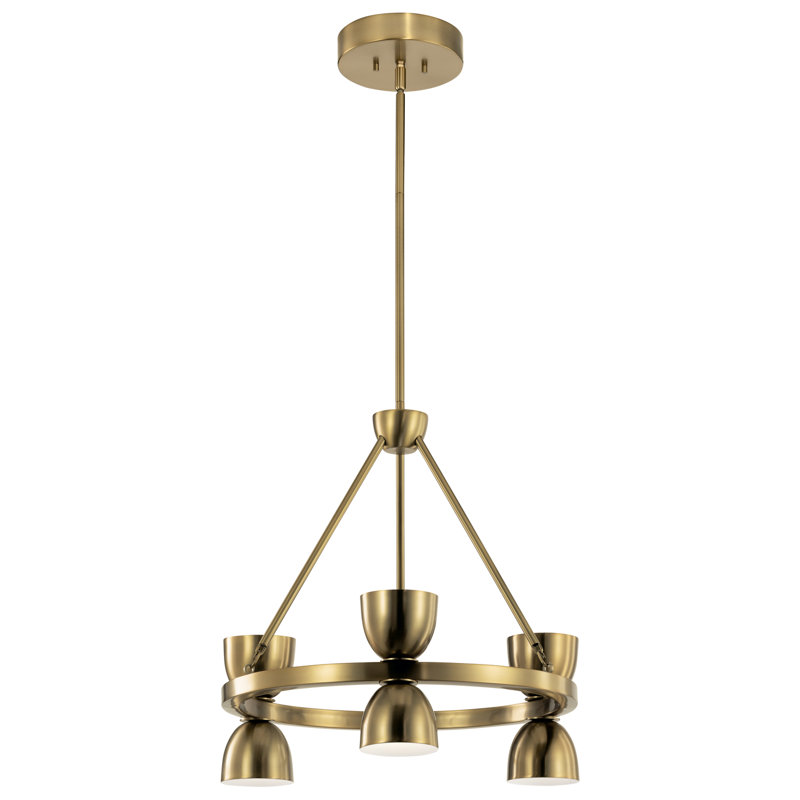 Lustre Baland 6Lt DEL, Laiton naturel brossé