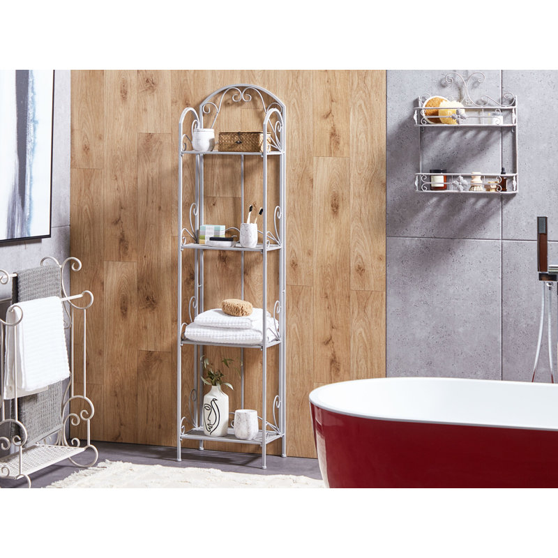 Metal Freestanding Bathroom Shelves, Grey