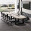 Table de conférence ivoire + bois ovale noir + fer-284884341