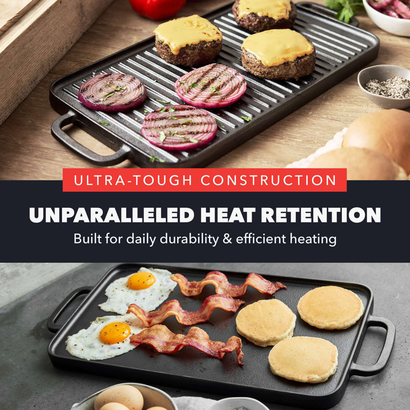Bobby Flay by GreenPan 11” x 16.5” Reversible Cast Iron Grill Griddle