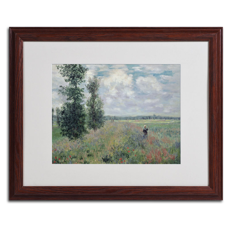 Claude Monet Poppy Field Framed Canvas Print, 16 x 20 Inch