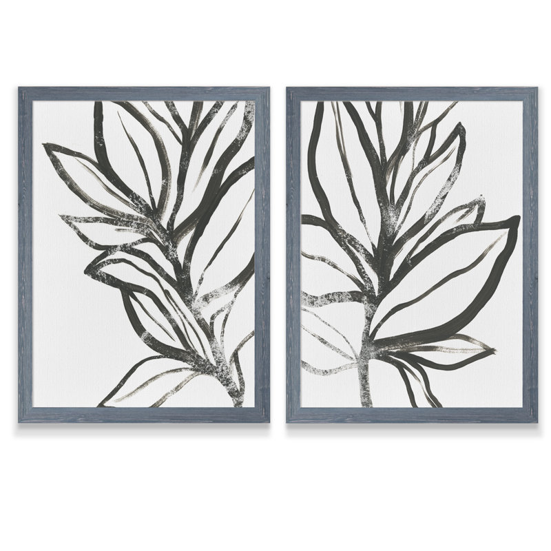 «Leaf Instinct I» par Vincent Van Gogh - ensemble de 2 reproductions d'art encadrées, H 20 po x l 16 po , Toile encadrée