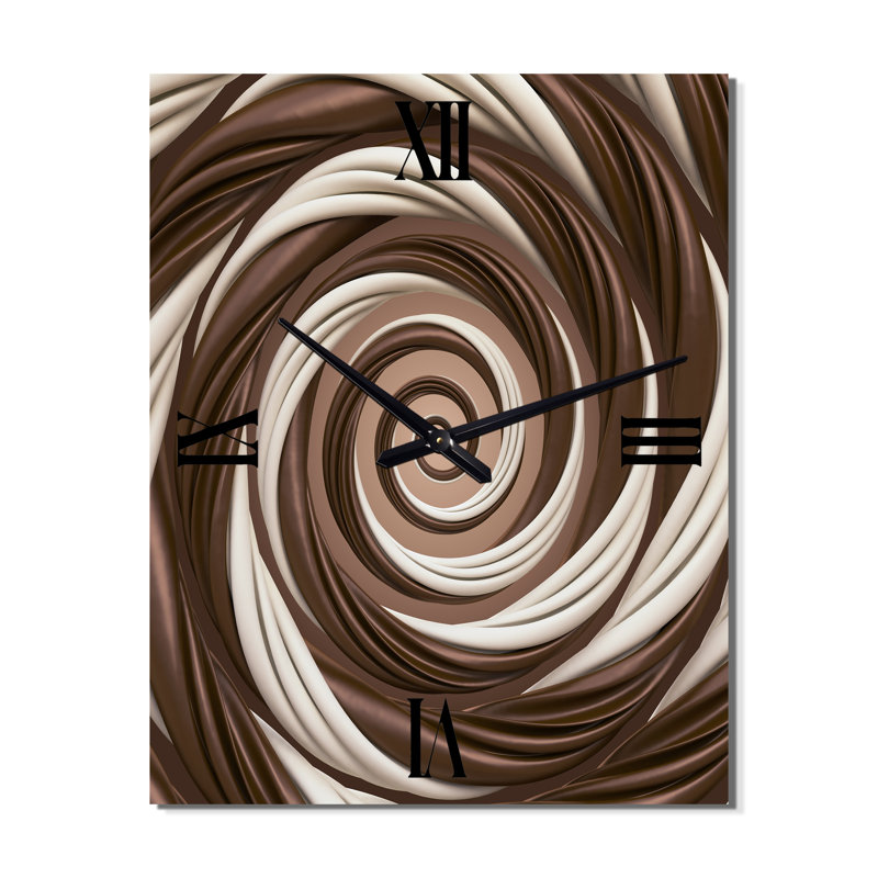 Horloge murale abstraite chocolat et chocolat, Grand