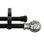 Margunde Steel Rod/Resin Finials Adjustable Double Curtain Rod