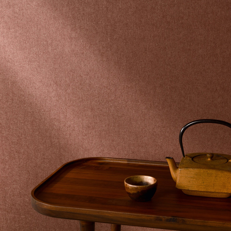 Surfaces Collection Natural Texture Wallpaper Roll, Terracotta Red