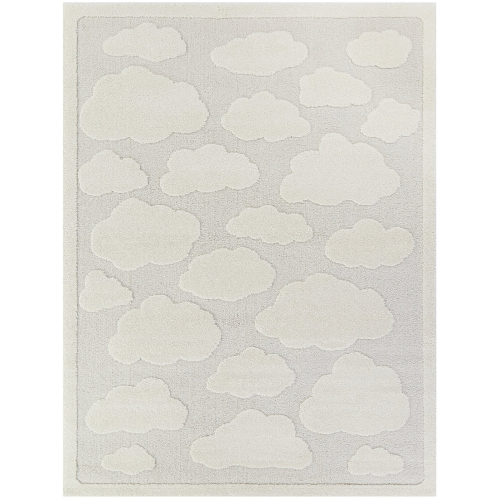Achilles Cream Gray Abstract Rug, Rectangle 4'4" x 6'