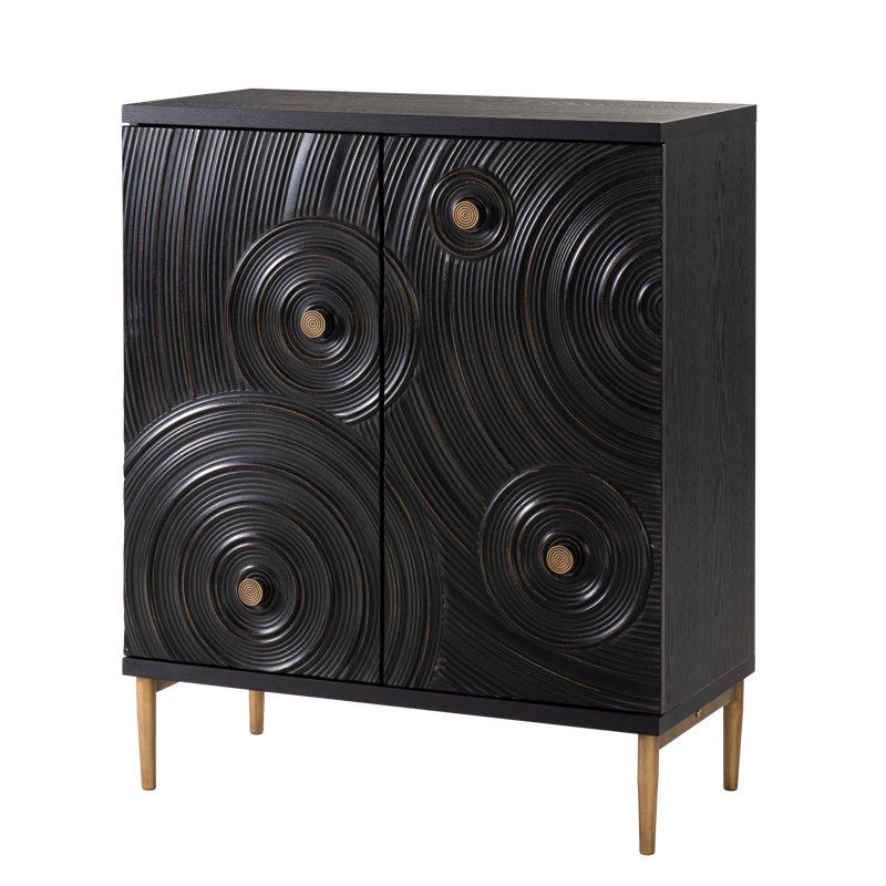 Armoire de rangement Bahtie Farmhouse Boho, Noir