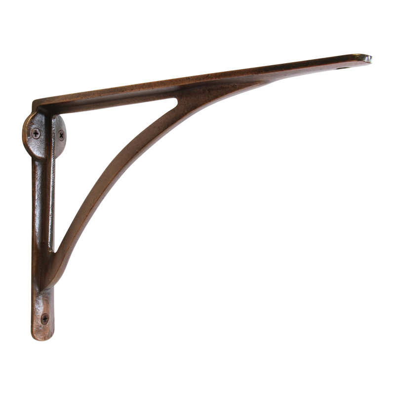 Modern Sleek Shelf Bracket BK-IR8207 from RCH Supply Co, Antique Copper, 7" H x 0.9" W x 10" D