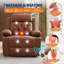 Fauteuil inclinable électrique surdimensionné avec fonction de levage et massage chauffant, en cuir PU marron