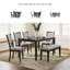 Table de salle à manger Leangelo, 4 chaises et banc (ensemble de 6)-95210594-95210595-95210596