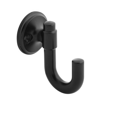 Piper Collection Hook - 3-3/16" x 1-7/8" Matte Black - Mid-century Modern Entryway Hook for Coats, Hats & Bags