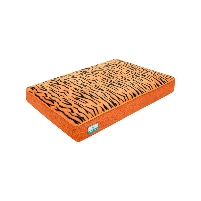 Lit orthopédique en mousse viscoélastique déchiquetée, H 4 po x l 30 po x P 20 po, Orange