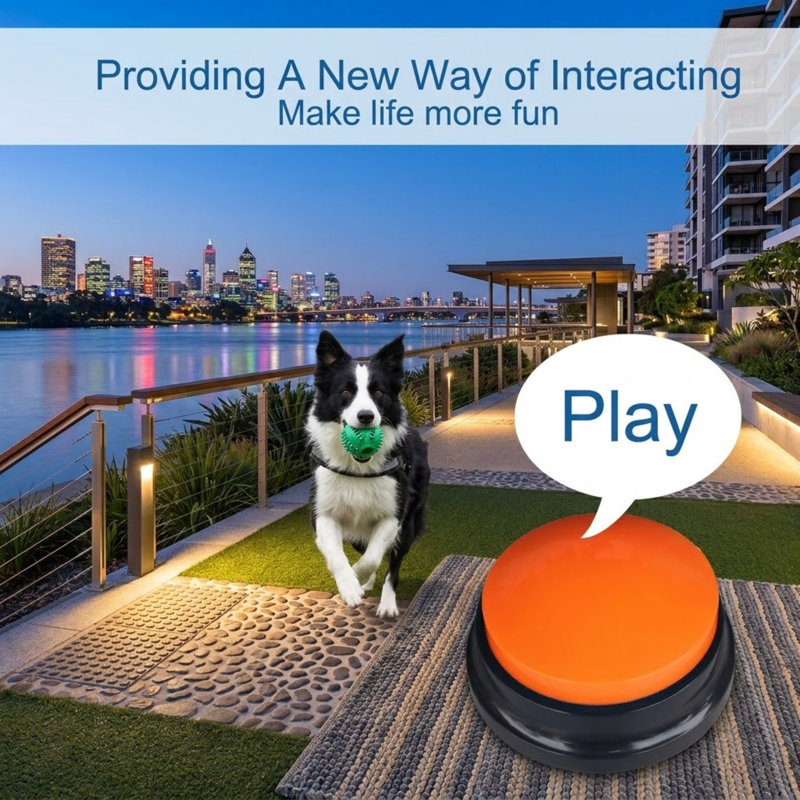8-Colour Voice Recording Button Set, Dog Buttons for Communication Pet Training Buzzer, 30-Second Record & Playback, Funny Gift for Study Office Home