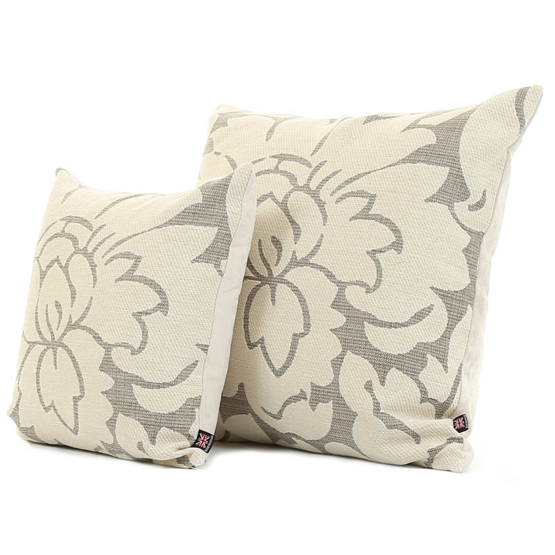 Alonso Floral Square Throw Cushion, Large, Beige