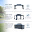Pavillon de jardin en polycarbonate à double auvent avec cadre en aluminium, pavillon permanent avec filet et rideaux pour les pelouses de jardin