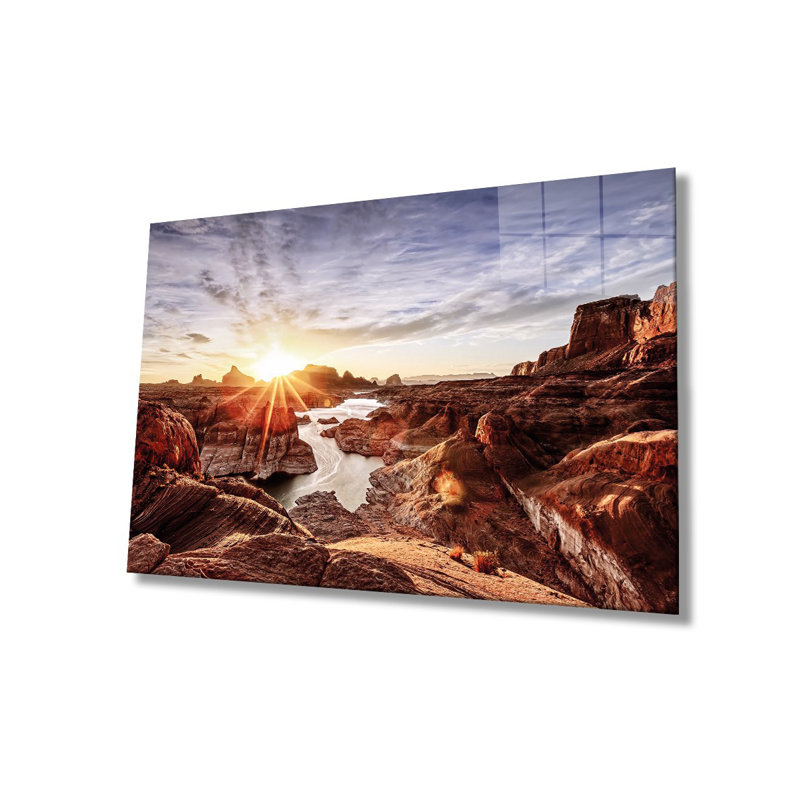 Peinture élégante en verre trempé décoratif, 27,6 po x 43,3 po | 100% verre trempé, épaisseur: 0,16 pouce | Superbe décoration intérieure pour le salon, le bureau ou la galerie | Pièce d'art unique, durable et élégante