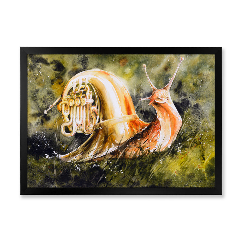 Dessin de coquille d'escargot - cadre photo, impression sur toile, Cadre photo noir, H 8 po x l 12 po x P 1,5 po