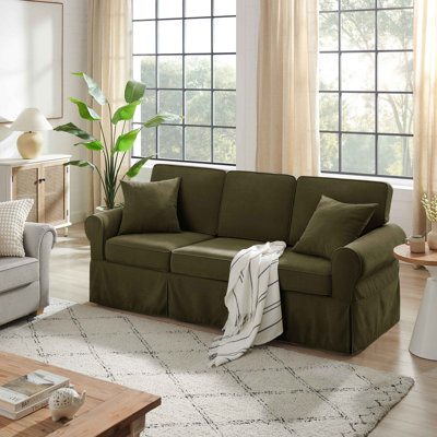 87.4" W Upholsteredr Slipcovered Standard Sofa