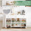 Grande armoire buffet 55 po à 3 tiroirs et portes Farmhouse Kitchen Console Table basse Table basse avec tablette réglable
