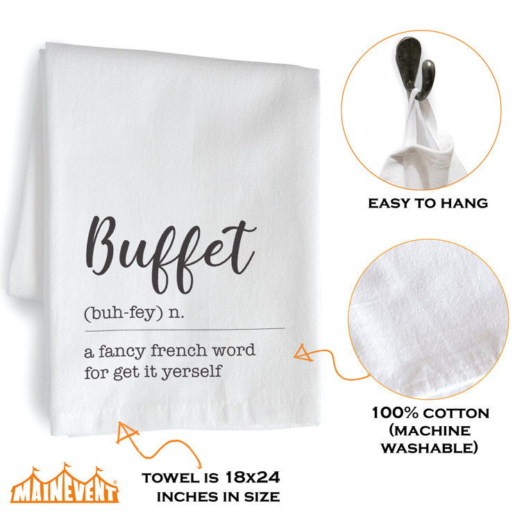 Buffet A Fancy French Word 18x24 Inch Funny Kitchen Towel with Sayings,  Kitchen Funny Dish Towel, Funny Saying Kitchen Towel Funny Dish Towels  Saying