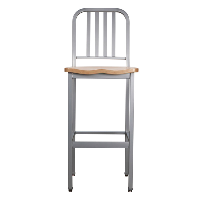 Ockton Counter Stool with Metal Frame, Silver