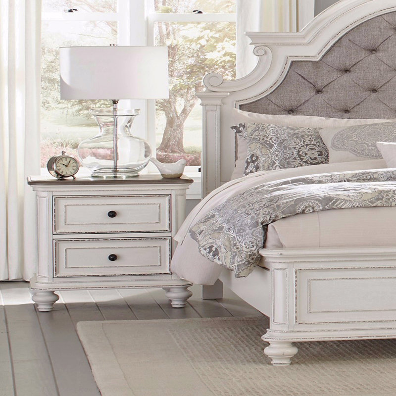 Finition blanc antique et finition brun-gris