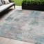 Tapis d'extérieur lavable abstrait bleu sarcelle 5 pi x 8 pi bleu sarcelle et cuivre