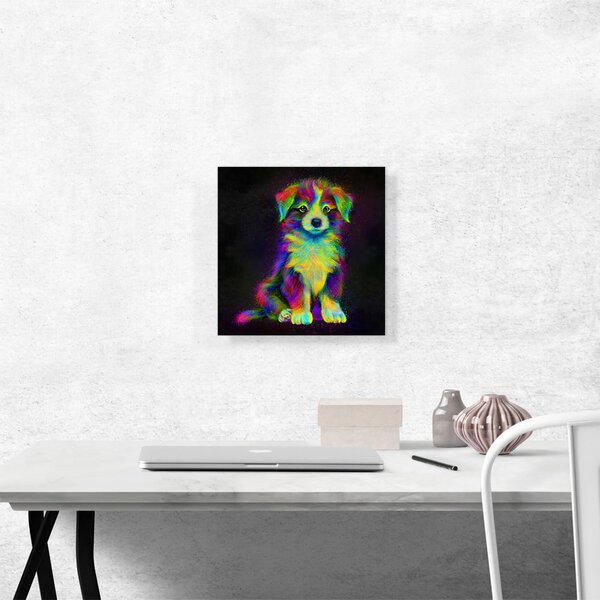 ARTCANVAS Puppy Cute Dog Framed On Canvas Print | Wayfair